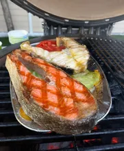 Керамический угольный гриль Monolith Two.55, 43 см, с ножками и столиками, чёрный