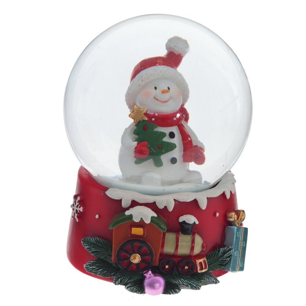 GAEM Фигурка декор в стекл шаре "Снеговик", D6 см, L6,5 W6,5 H8,5 см, 2в.
