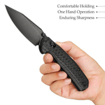 Складной туристический нож TRIVISA Hornet-CG клинок 14C28N рукоять G10 (черный-черный)