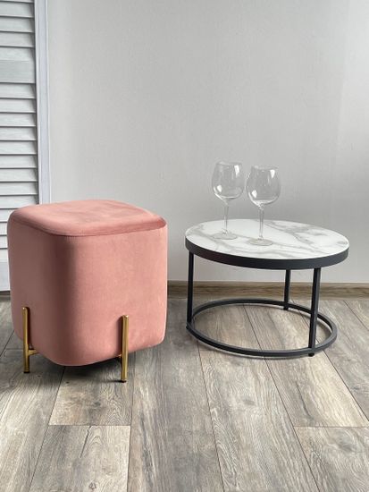 Пуф для гостиной ARES BLUVEL-52 PINK / GOLD