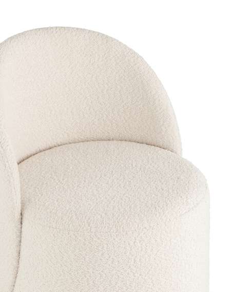 Крутящийся пуф со спинкой Loreen, белое букле