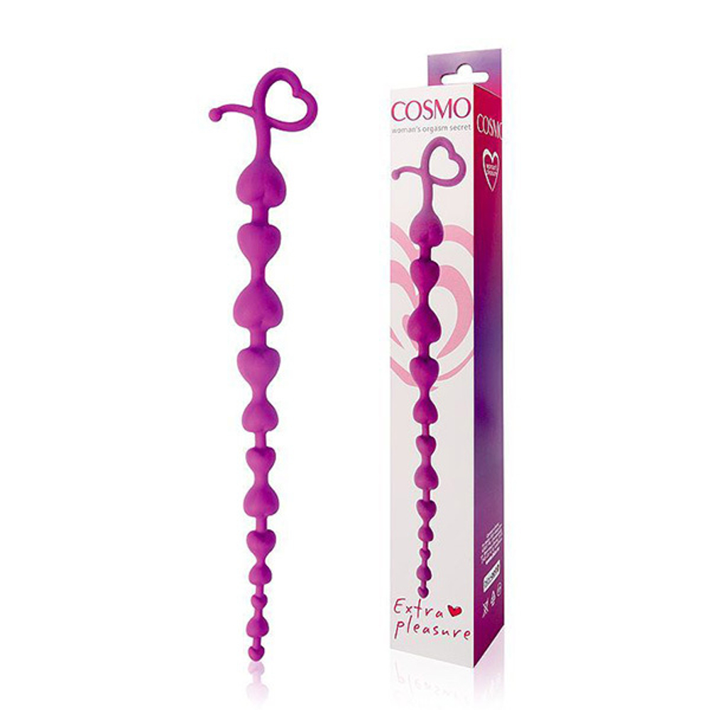 Фиолетовая анальная цепочка 28см с ограничителем Bior Toys Cosmo CSM-23053