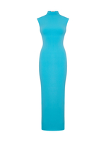 Платье-макси с кап-рукавом масло