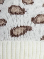 Шапка зимняя для девочки со снудом, леопардовая