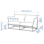 Диван садовый - IKEA HAVSTEN, 179x90x94см, белый, ХАВСТЕН ИКЕА