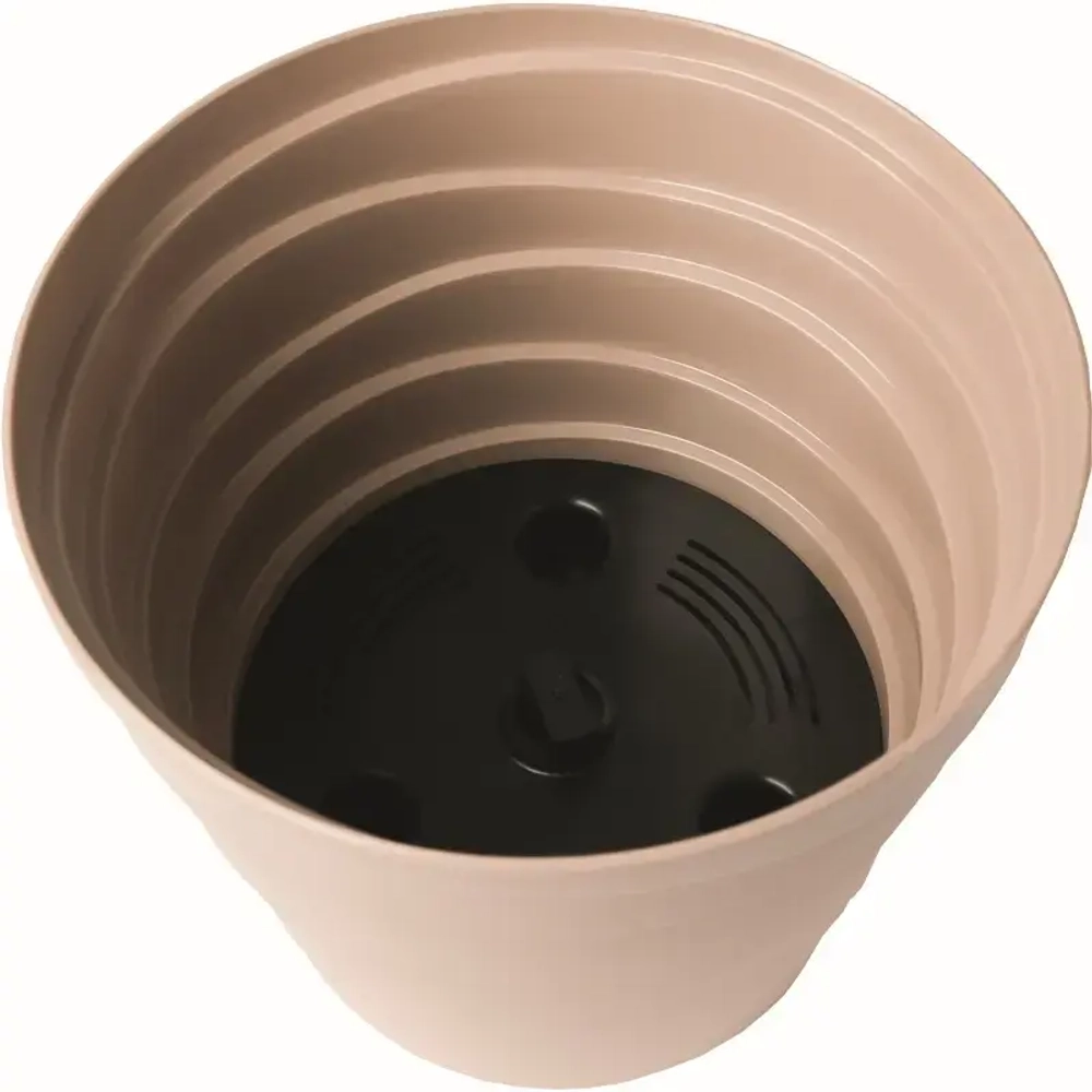 Кашпо для цветов пластиковое 0,9л d-13,2см «Бархан» Фраппе