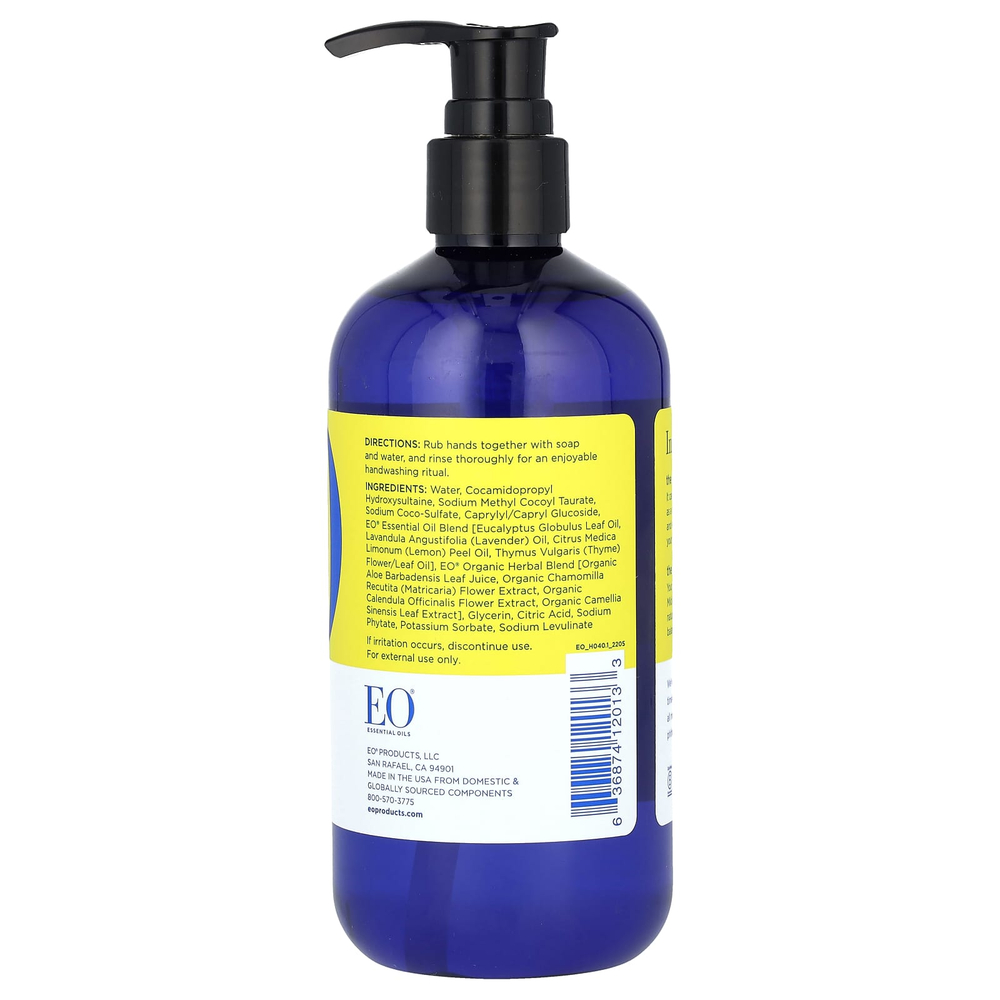 EO Products, мыло для рук, с бодрящим лимоном и эвкалиптом, 355 мл (12 жидк. унций)