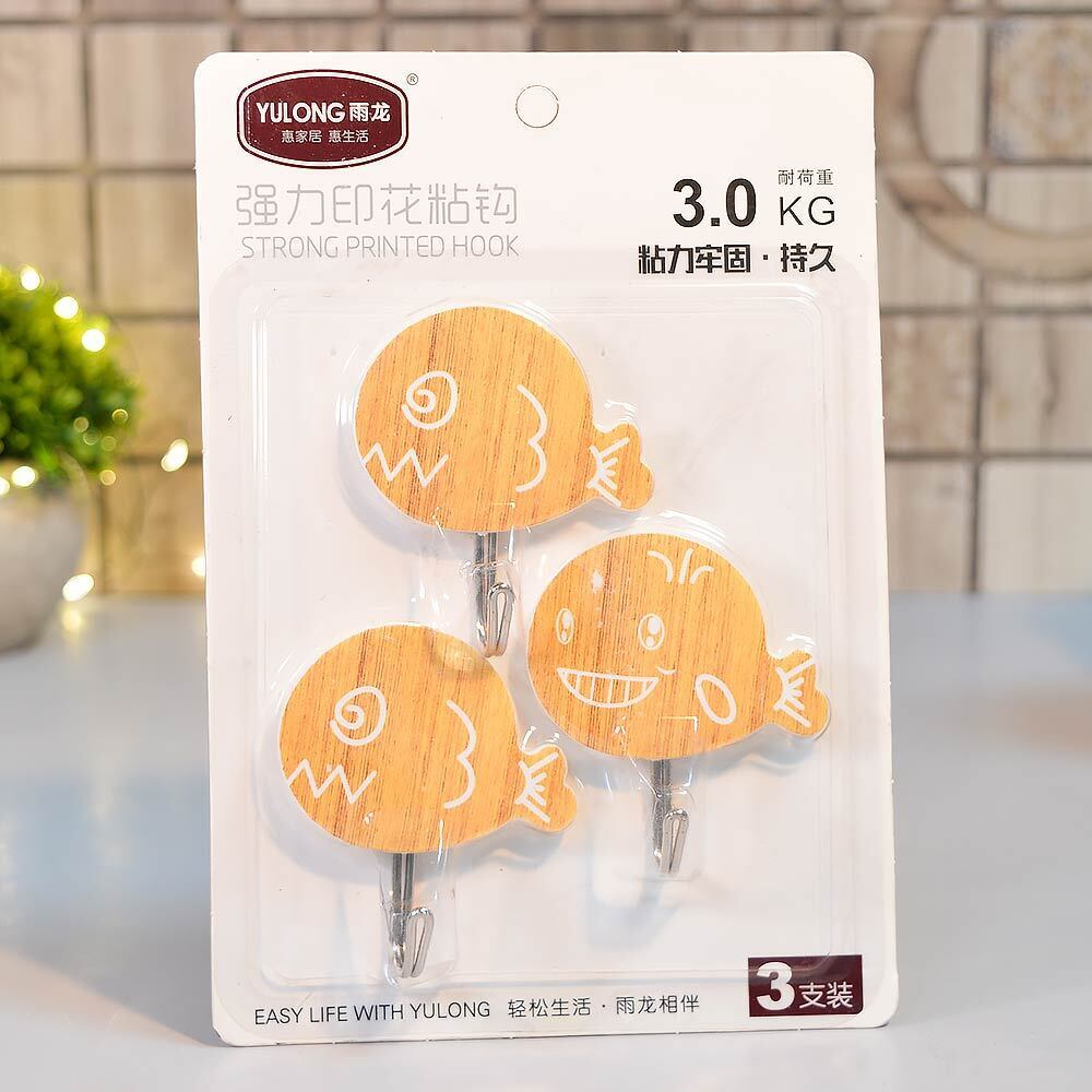 Крючок самоклеящийся 3шт, МС-2211161