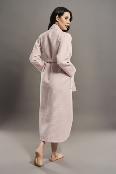 Женский вафельный халат 4250 пудра