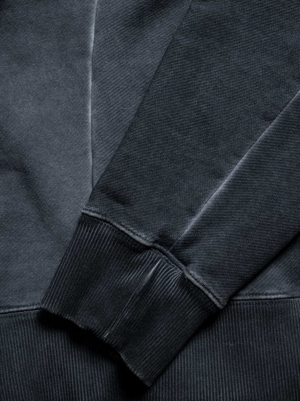 Худи Hardlunch Logo на молнии garment dye темно-серый