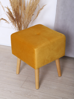 Пуф "Twist" антивандальный велюр горчичный/натурал