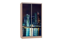 Шкаф-купе "Рио-7 600 Город" (дуб млечный), ЛДСП 16 мм, Мебельсон