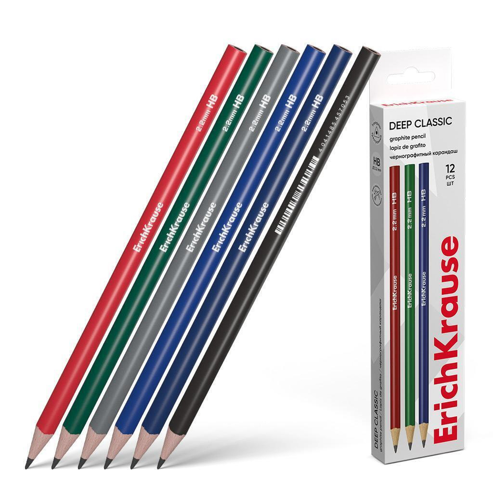 Карандаш ч/г трехгранный, HB "Deep Classic triangular" (Erich Krause)