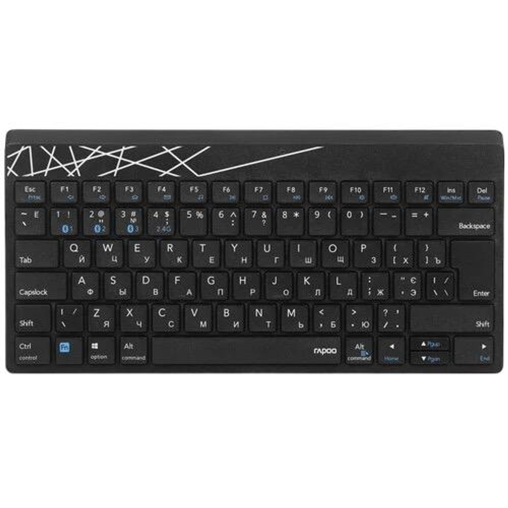 Беспроводная мембранная клавиатура и оптическая беспроводная мышь Rapoo 8000M Русифицированная раскладка ISO 75%, 78 клавиш