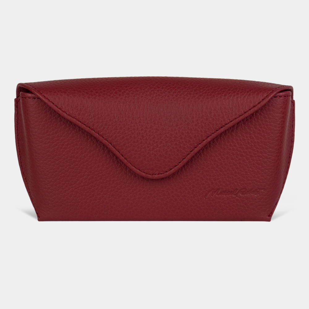 Футляр для очков Soleil из кожи теленка, вишневого цвета