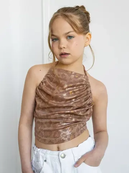 Летний топ для девочки на завязках