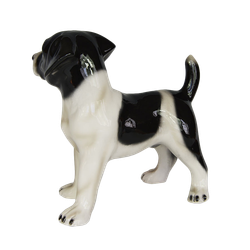 Boxer Статуэтка собаки породы Джек Рассел бело-черный