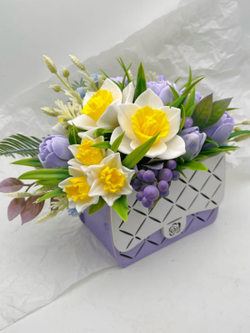 Букет из мыла «Тюльпаны и нарциссы, вайлет»