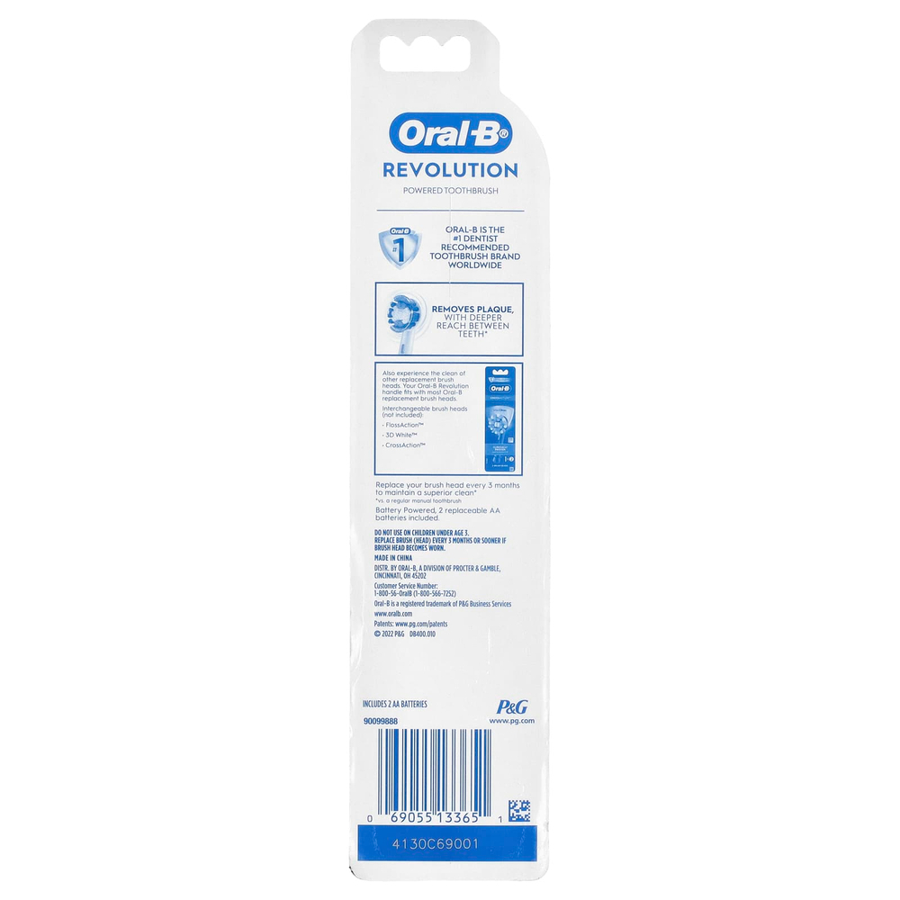 Oral-B, Зубная щетка на батарейках, Revolution, 1 зубная щетка