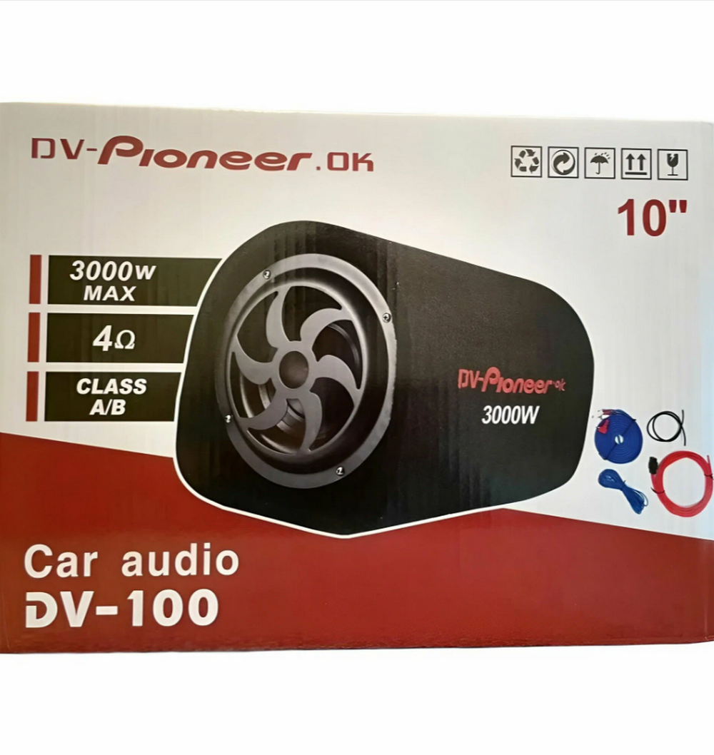 Автосабвуфер Активный 10" 3000PowerMax "Комплект" DV-Pioneer.OK DV-100