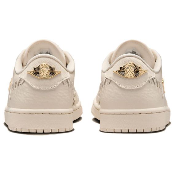 Jordan Air Jordan 1 Винтажные баскетбольные кроссовки Low Топ Серо-золотой Женские