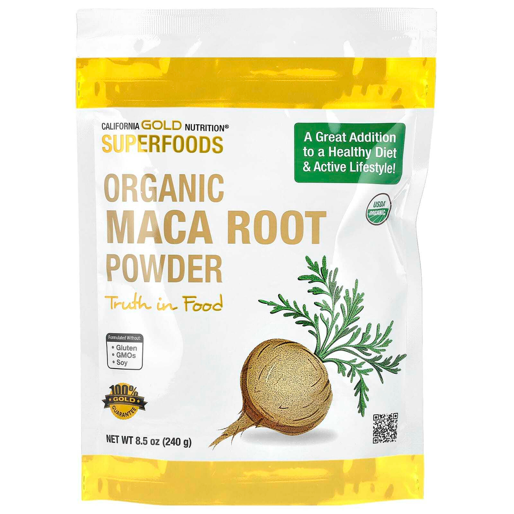 California Gold Nutrition, Superfoods, порошок из корня сертифицированной органической перуанской маки, 240 г (8,5 унции)