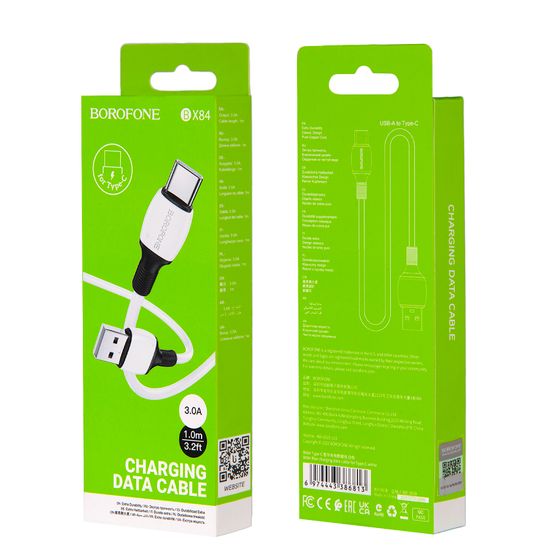 Кабель BX84 USB Type-C 1M 3A Borofone белый