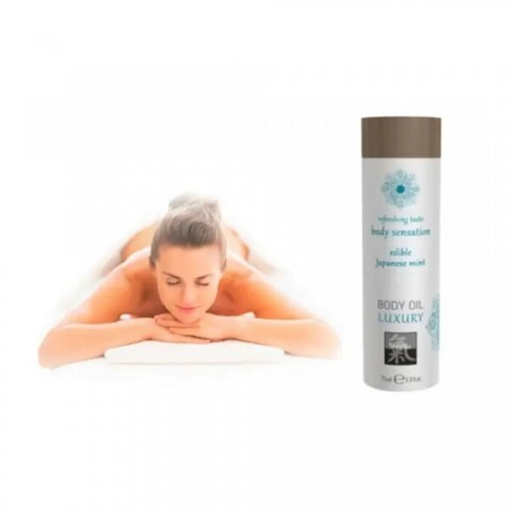 Съедобное масло для тела - Японская мята от Shiatsu 75 мл.