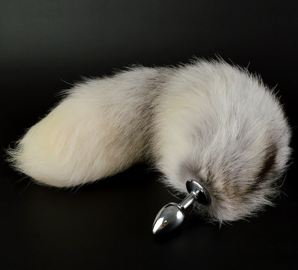 Анальная втулка Sitabella с серым хвостом 6,5 см