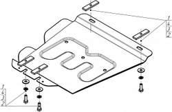 Защита КПП. 2 мм, Сталь. для Jac T8 2019-н.в., Motodor.78320