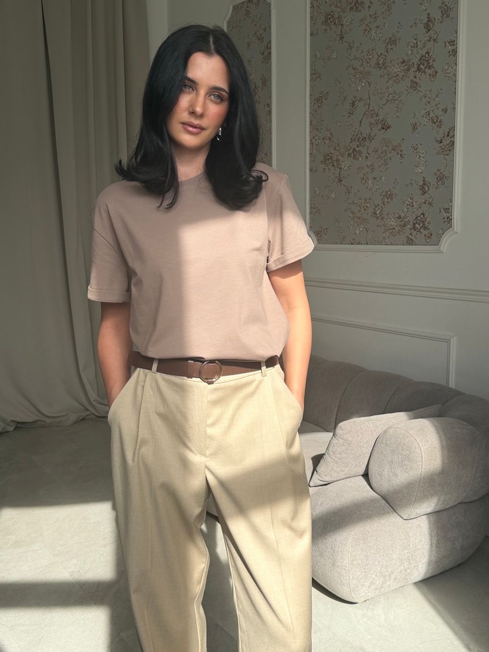 Футболка оверсайз мокко