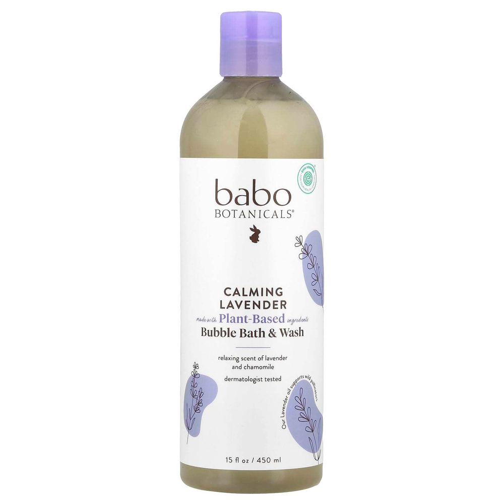Babo Botanicals, успокаивающий шампунь, пена для ванн и мыло, лаванда и таволга, 450 мл (15 жидк. унций)