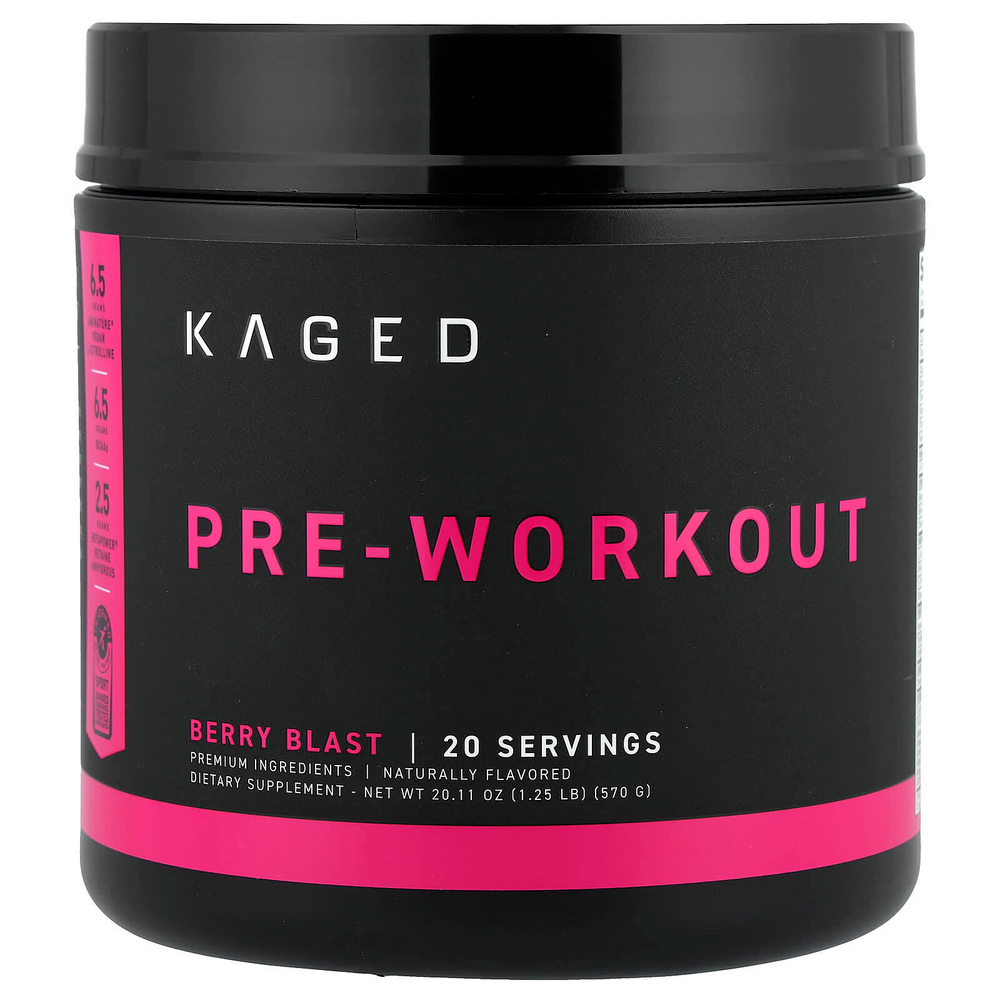 Kaged, предтренировочный комплекс, со вкусом ягод, 570 г (1,25 фунта)