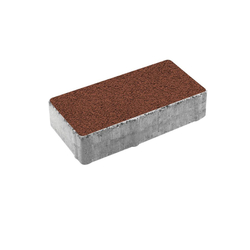 Тротуарная плитка ПРЯМОУГОЛЬНИК 200x100 мм - Гранит Красный