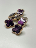 Пуговицы перламутр фиолетовый цветок 21,5 мм.