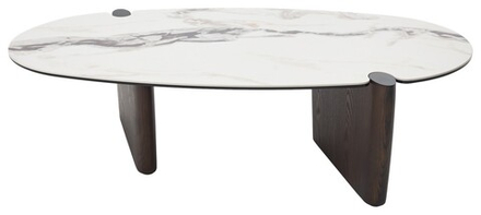 Стол М-City DISAUR Кофейный Арн (Arn) Fendi White керамика на стекле, массив, МДФ, Дубовый шпон