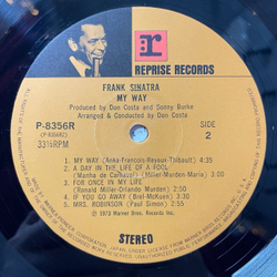 Винтажная виниловая пластинка LP Frank Sinatra My Way (Japan 1973) (Obi) Yesterday