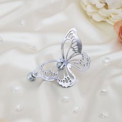 Ручка мебельная Бабочки 110 Античное серебро