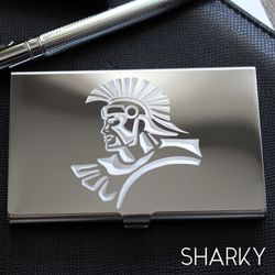 Стальная визитница с гравировкой на заказ