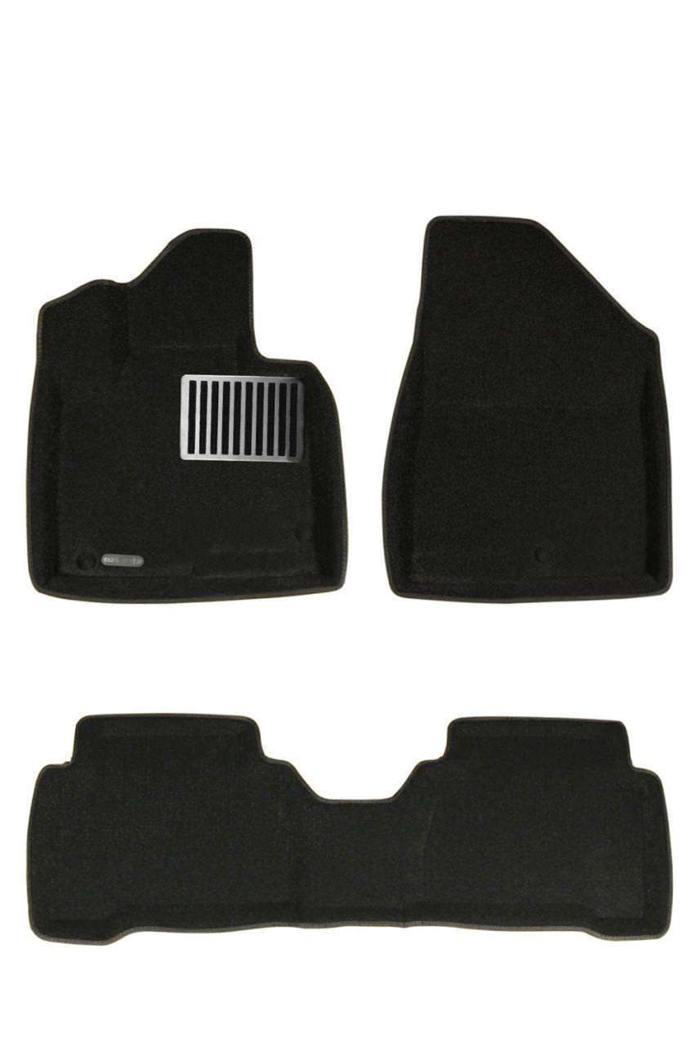 Коврики салона для HYUNDAI Santa Fe (2013-2017) Euromat 3D Lux черные. Арт. EM3D-002723
