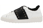 Valentino Untitled Leather Classic Low top Stylish Skateboarding Shoes Men"s White Black