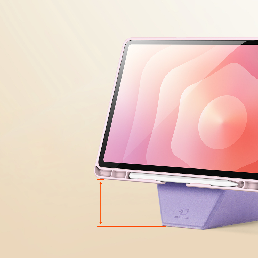 Складной чехол книжка розового цвета для Samsung Galaxy Tab S11, серия Vers Series от Dux Ducis