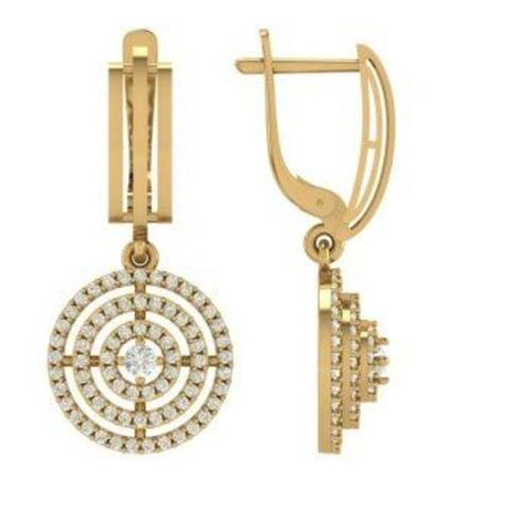 Серьги из золота с фианитами