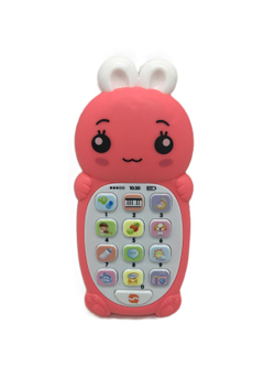 Игрушка звуковая Телефон Зайчонок цвет розовый