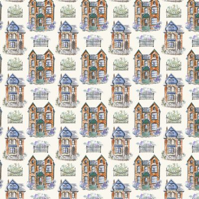 Викторианские домики на бежевом (средний)