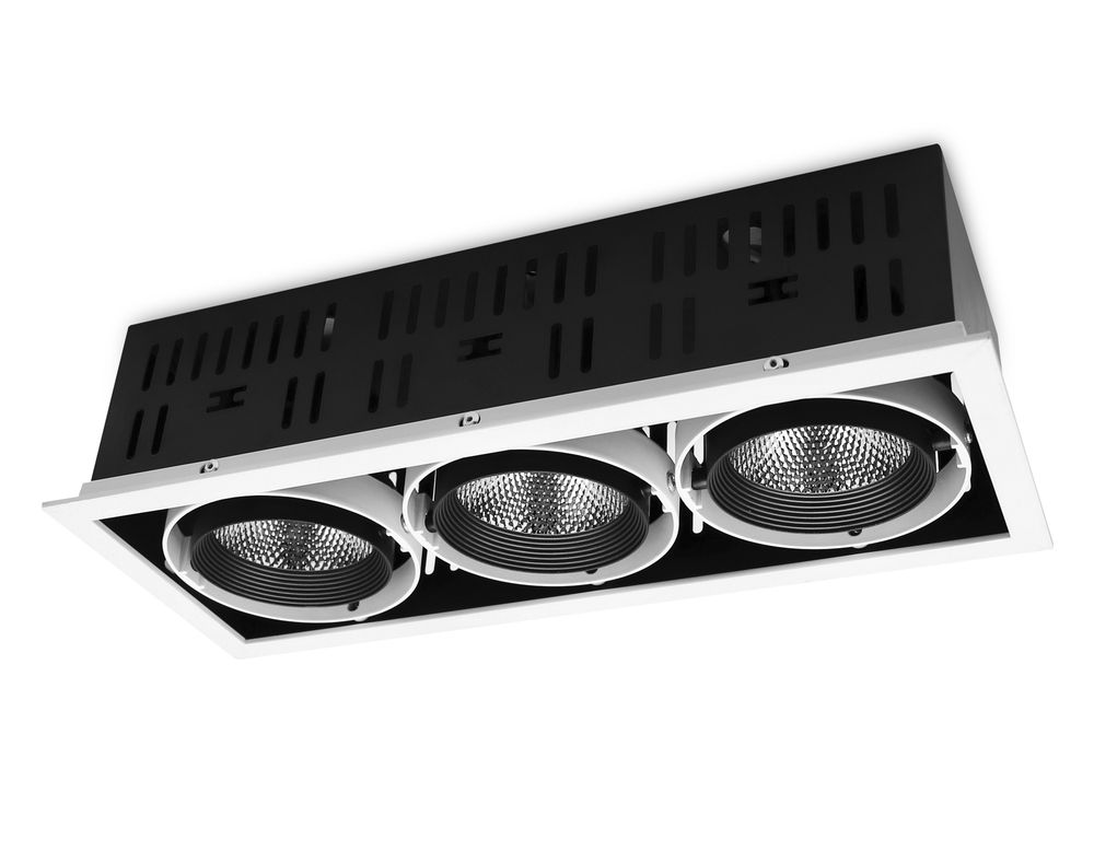 Ambrella Карданный встраиваемый светодиодный светильник Techno T813 BK/CH 3*12W 4200K
