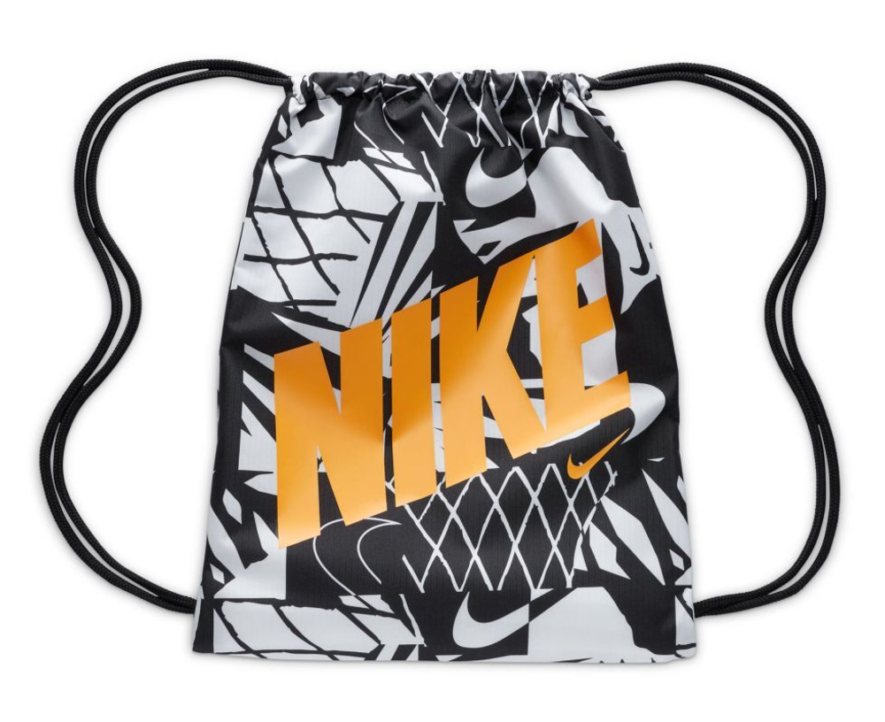 Рюкзак теннисный Nike Kids' Drawstring Bag - black/white/vivid orange