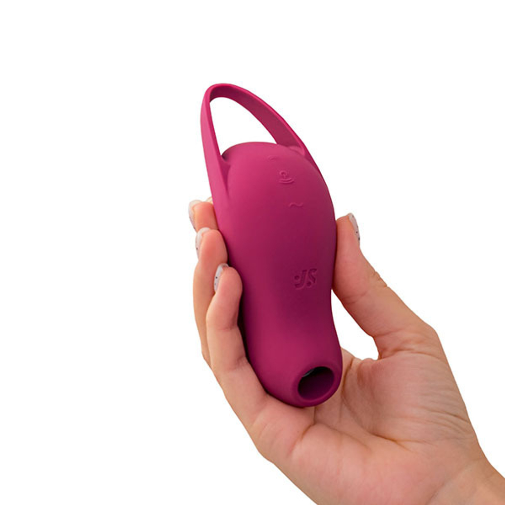 Малиновый вакуум-волновой стимулятор клитора с вибрацией 13,9см Satisfyer Pocket Pro 1