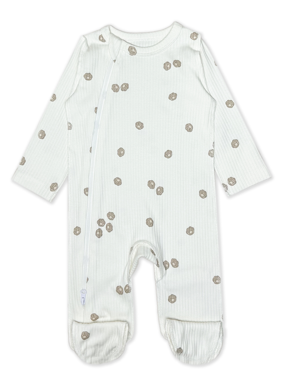 Комбинезон швы наружу на молнии Лапки Рубчик Экрю RinaAmari