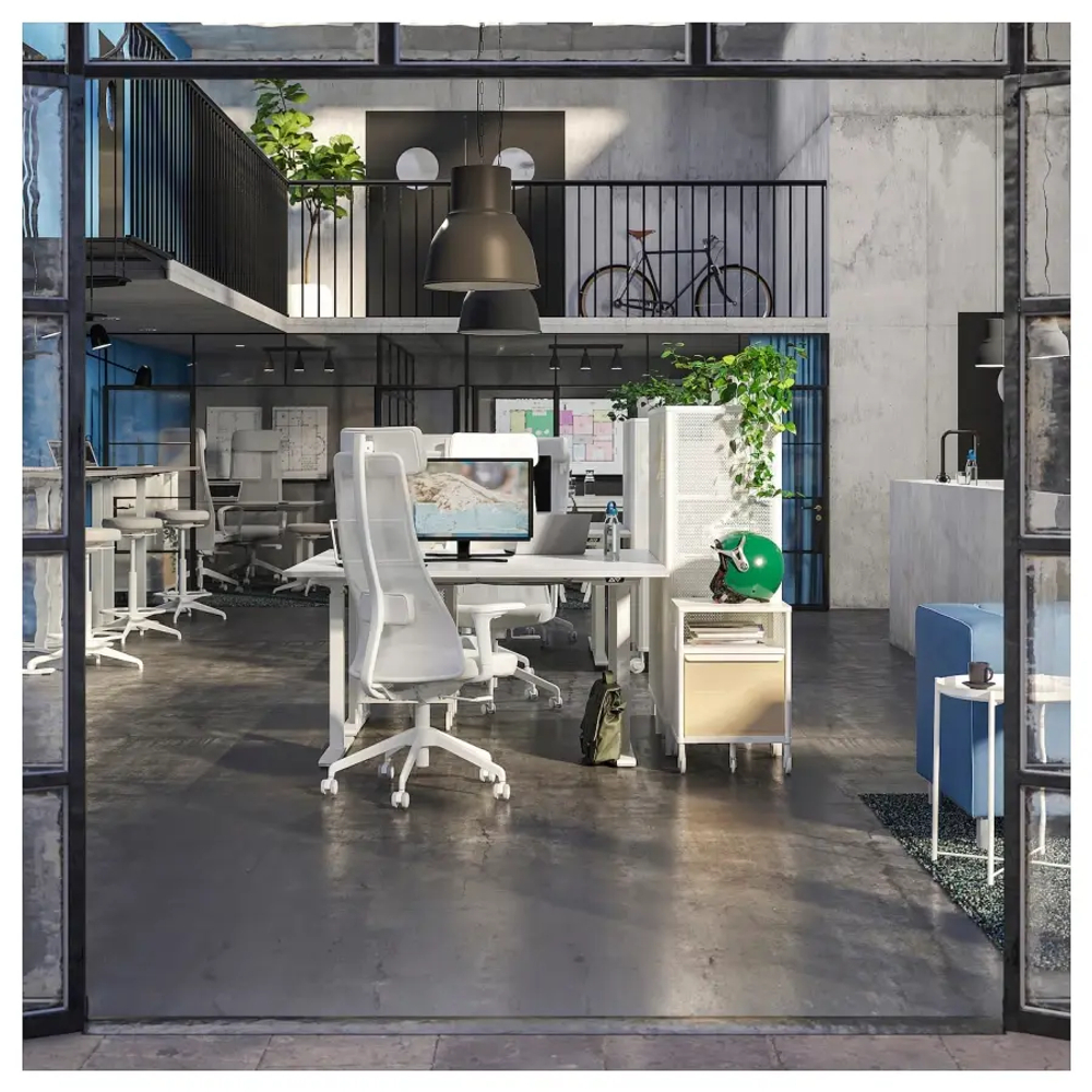 Письменный стол - IKEA RODULF, 140х80х70-117 см, белый, РОДУЛЬФ ИКЕА